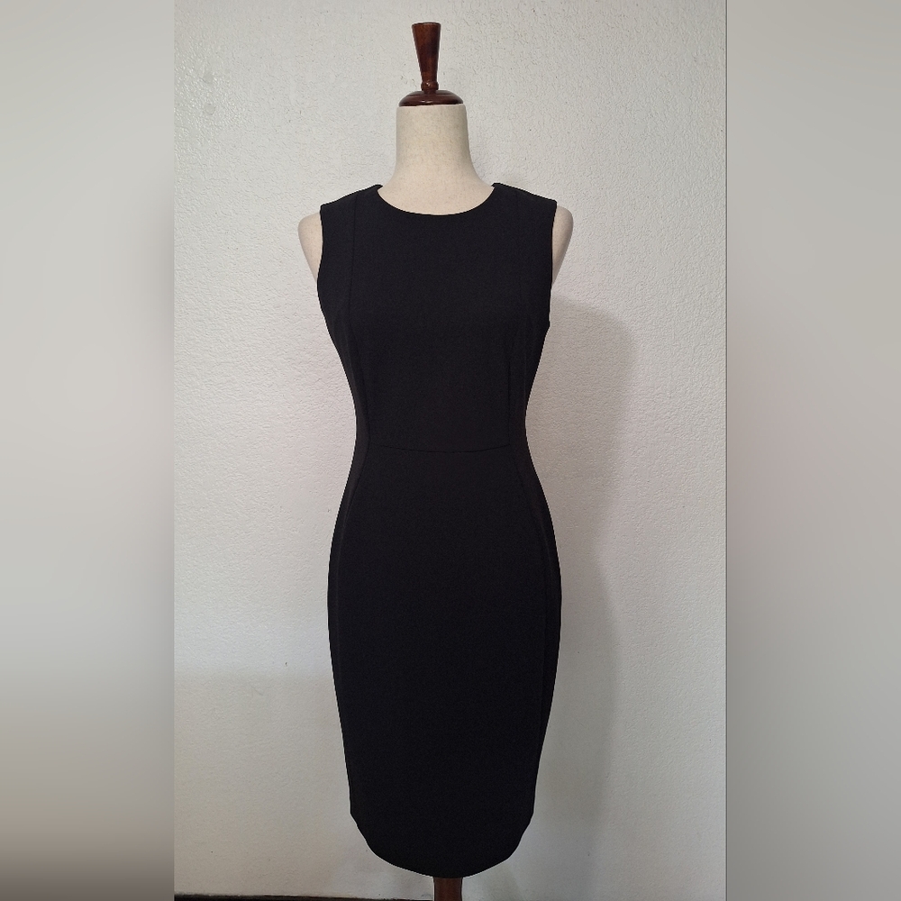 Calvin Klein Black Sheath Midi Dress